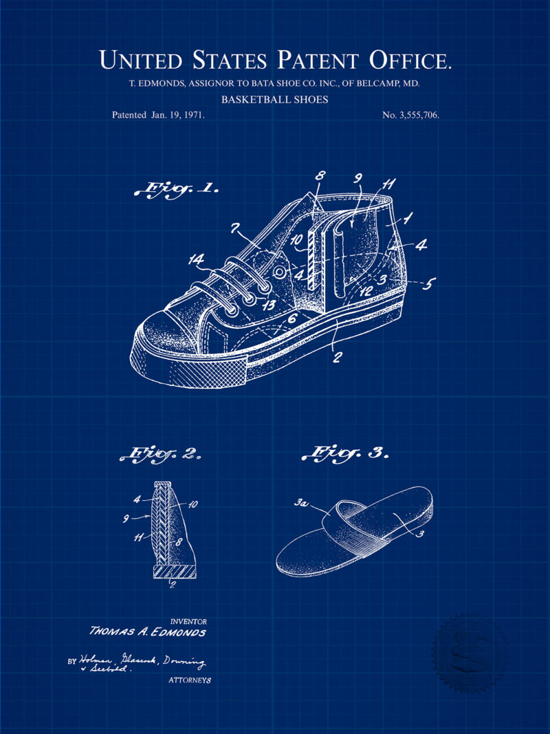 Basketball Shoe Design | 1971 Bata Patent