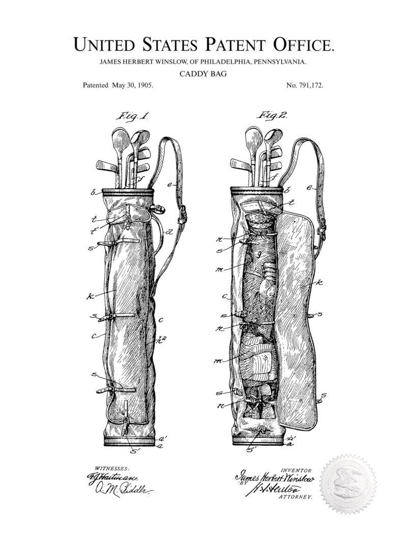 Golf Caddy Bag | 1905 Patent