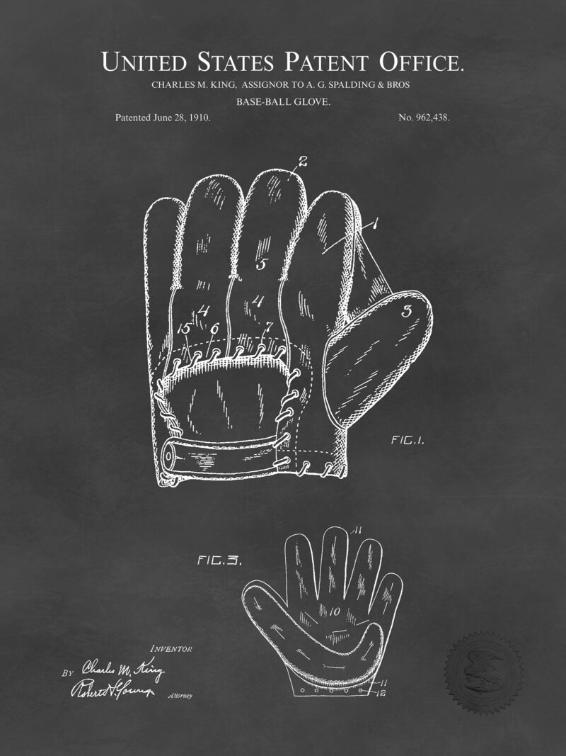 Baseball Glove | 1920 Patent Print