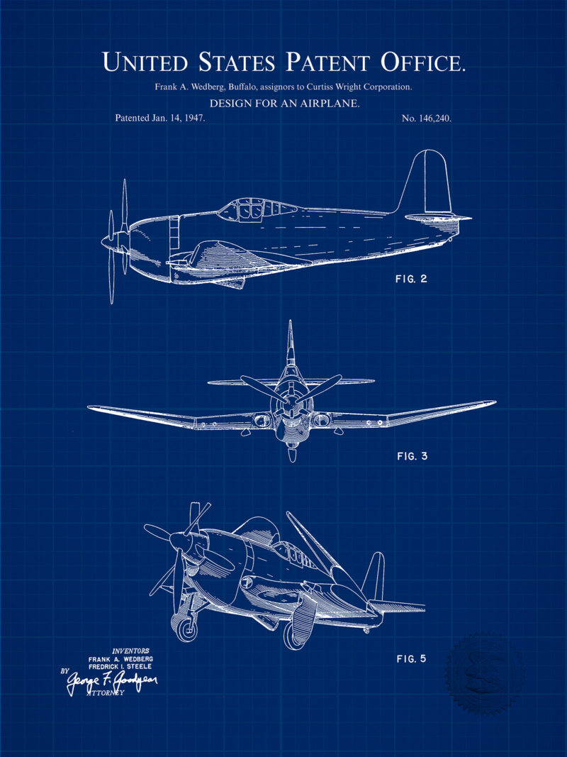 Curtiss-Wright fighter Plane | 1947 Patent
