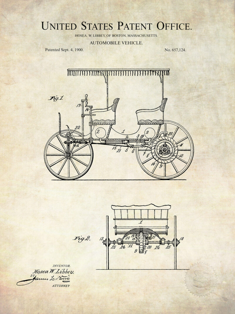 Antique Automobile Design | 1900 Patent