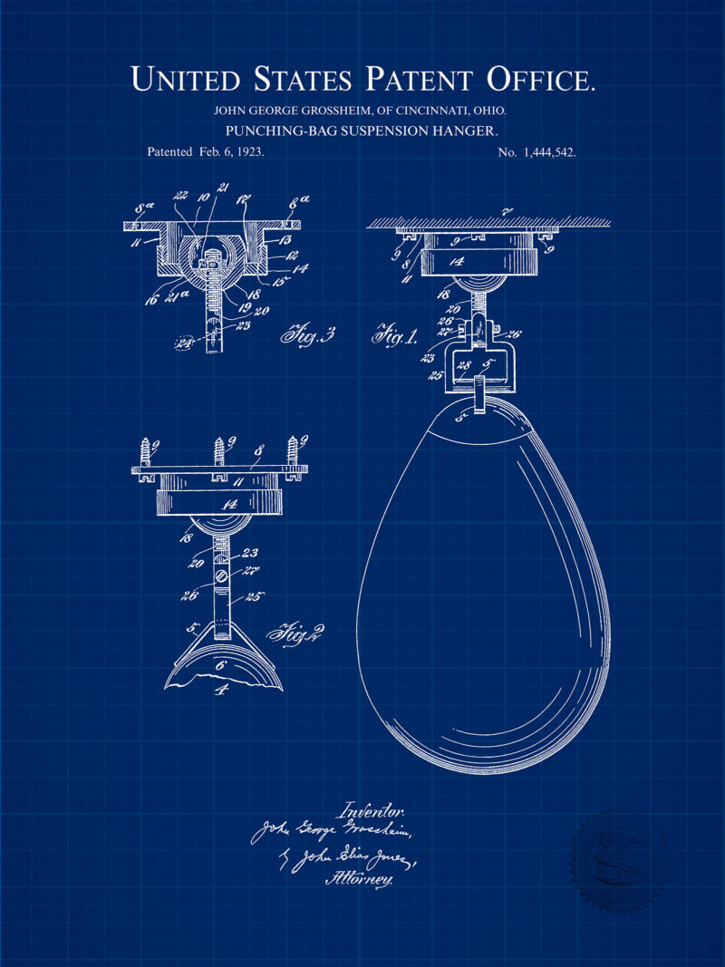 Punching Bag Design | 1923 Boxing Patent Print