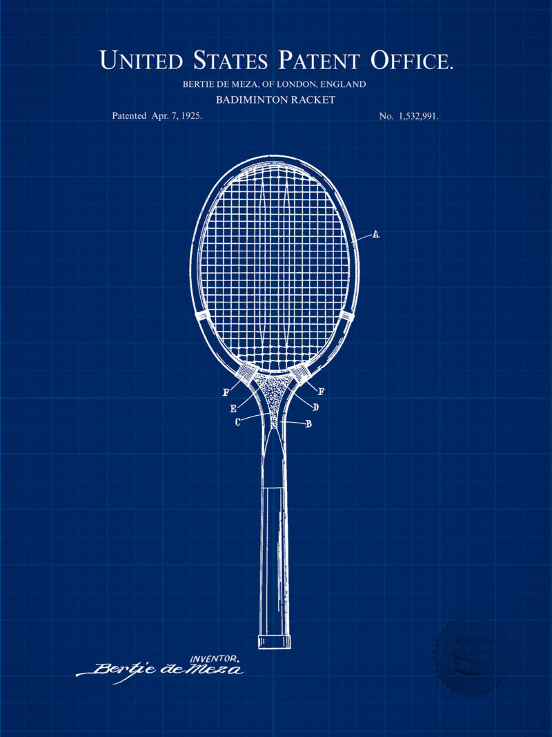 Badminton Racket Design | 1925 Patent