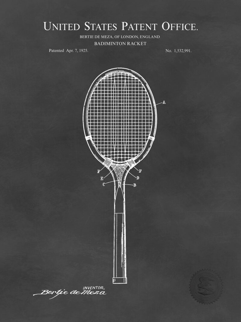 Badminton Racket Design | 1925 Patent