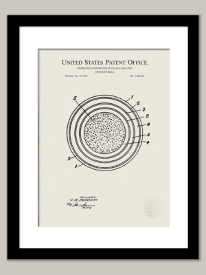 Cricket Ball Design | 1927 Patent Print