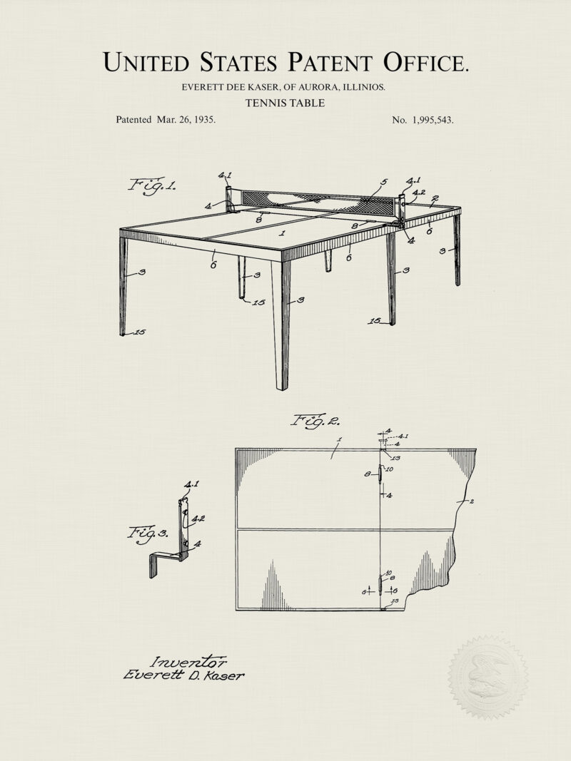 Table Tennis Prints | 3 Classic Patents