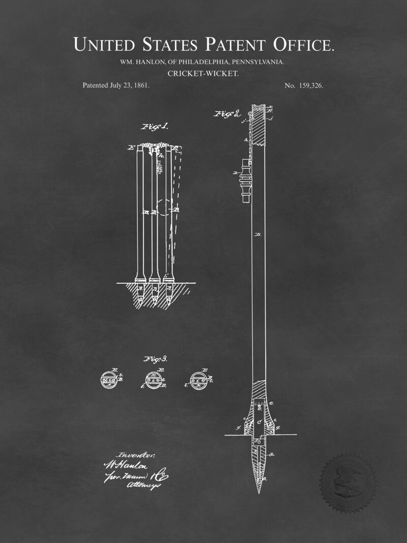 Cricket Wicket Design | 1882 Patent Print