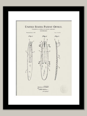 Surf Board Design | 1967 Patent Print