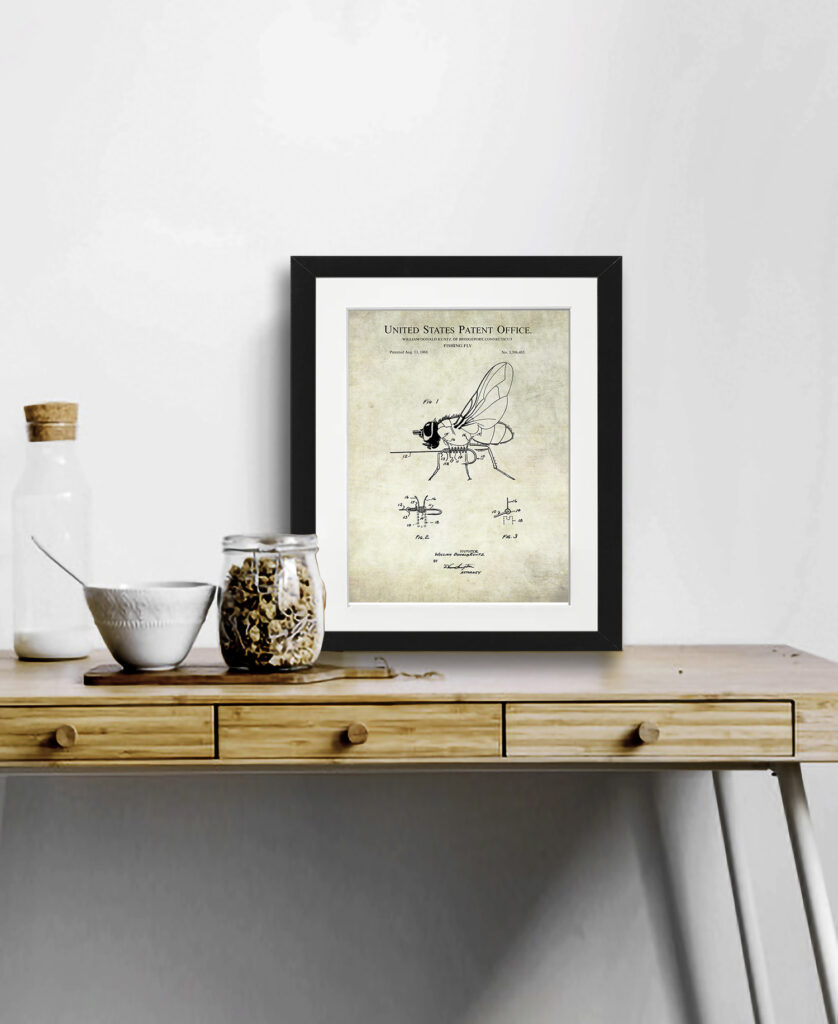 Fishing Fly Design | 1968 Patent Print