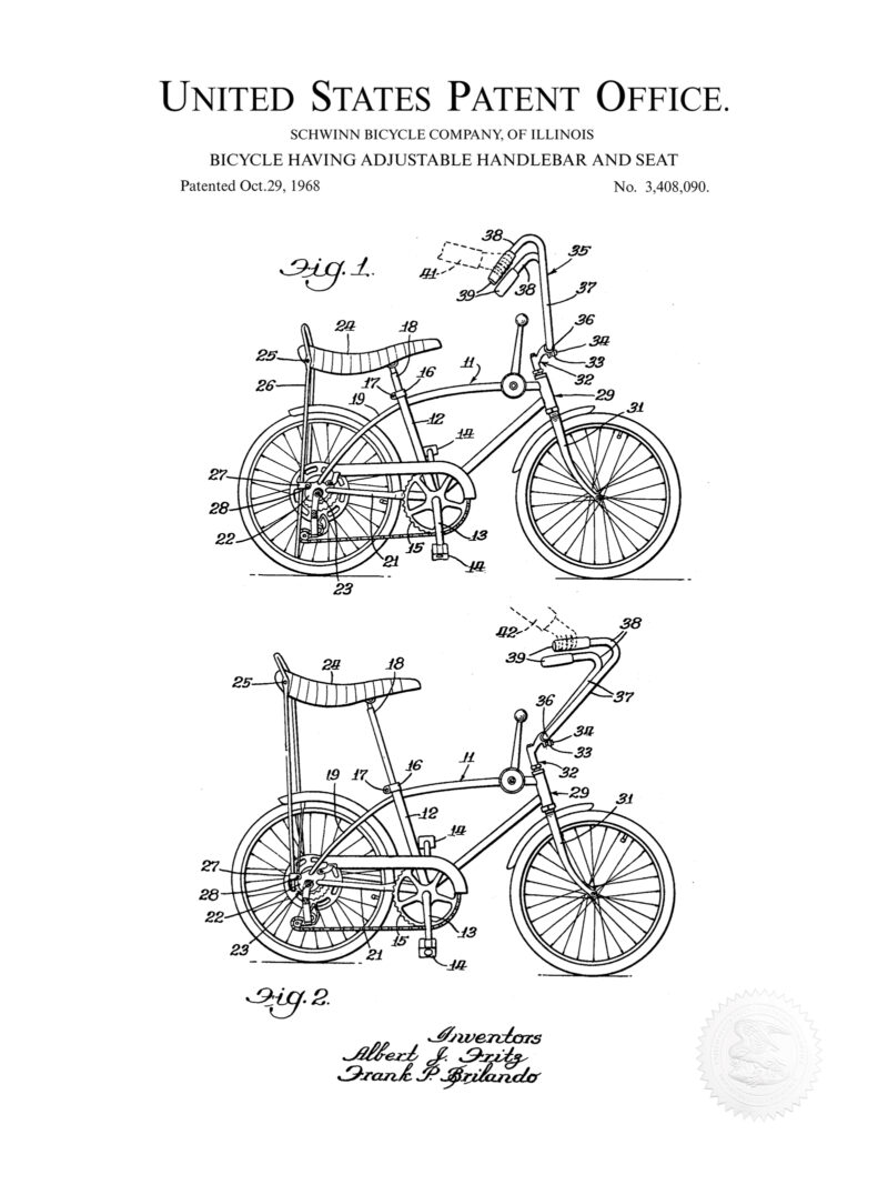 Banana Seat Bicycle Design | 1968 Patent