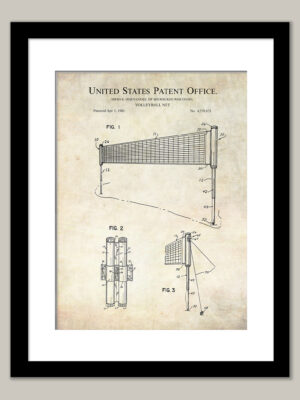 Volleyball Net Design | 1986 Patent Print