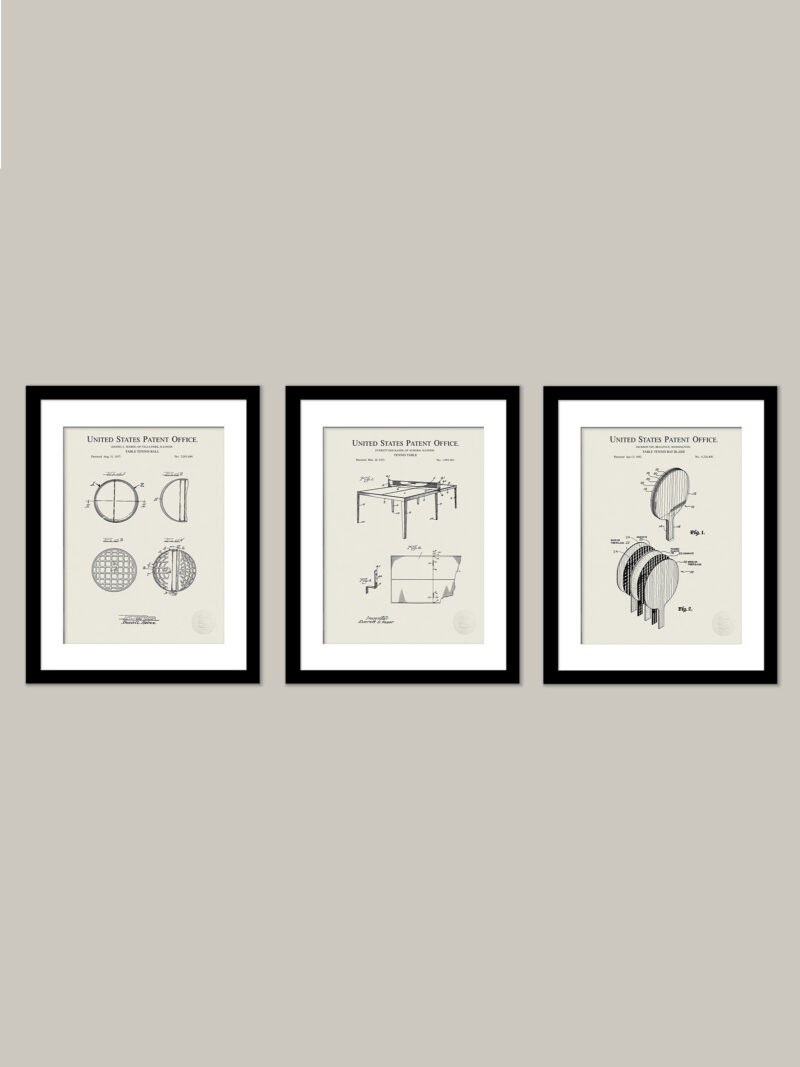 Table Tennis Prints | 3 Classic Patents