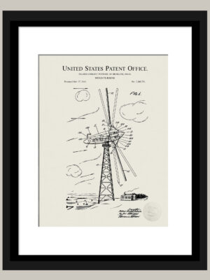 1944 Wind Turbine Print | Energy Art Decor