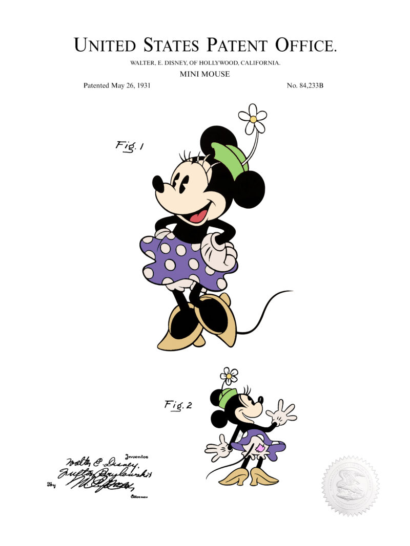 Mickey & Minnie Print Set | 1930 Disney Patents